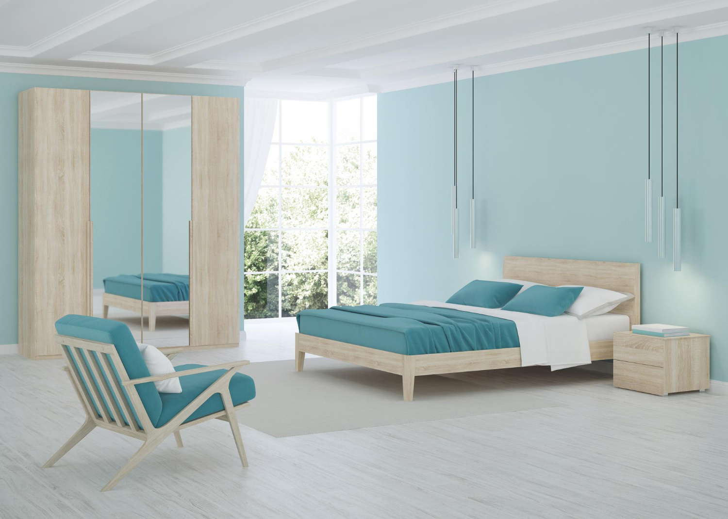 kamar tidur warna pastel